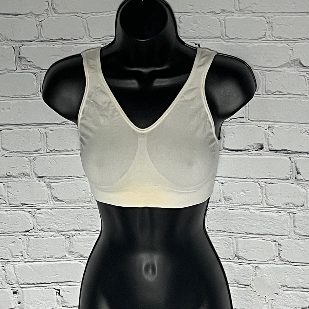 Fruit of the Loom Cream V-Neck Sports Bra